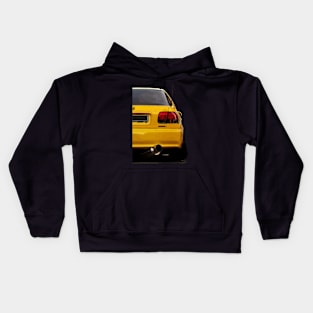 Sunny Yellow Honda Civic Vector Back Tee Kids Hoodie